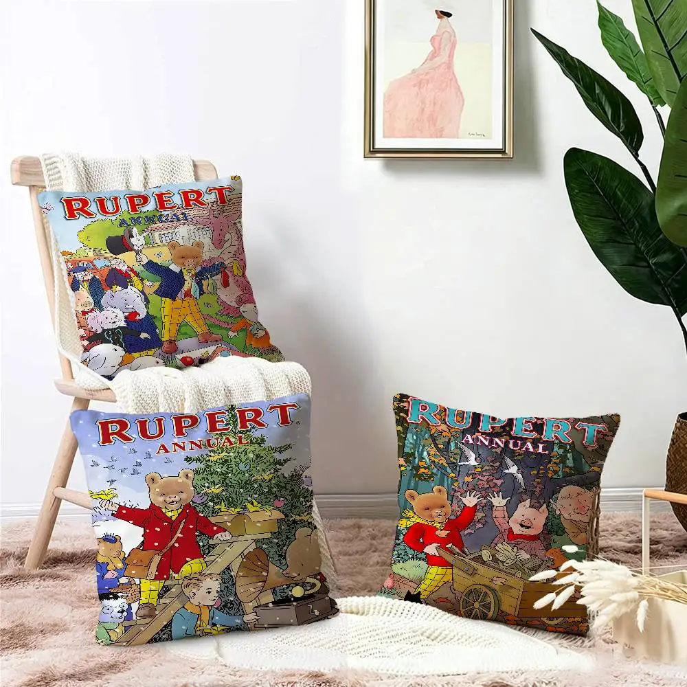 Cartoon cute R-Rupert B-Bear Personalized Pillow Dust Cover Bedroom Kids Party Decoration Pillowcase Birthday Children Gift