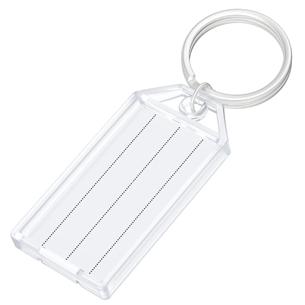 100 Pieces Key Tags 2 Inch Plastic Key Chain Tags with Ruled Blank Paper Labels Transparent Covers and Item Identifiers