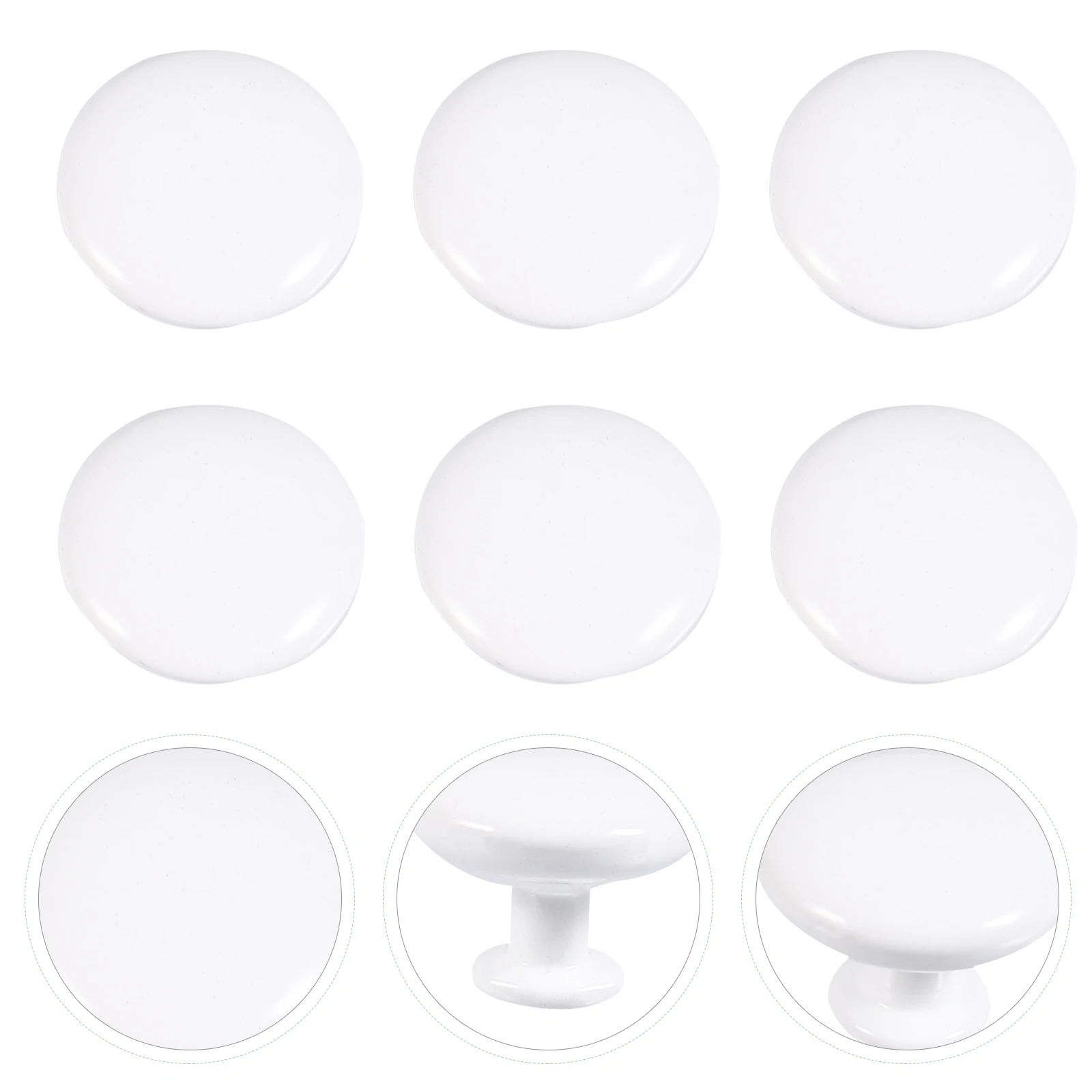 

6pcs Single Hole Cabinet Handle Drawer Knob Aluminum Alloy Door Pull Furniture Hardware Closet Round Knob Easy Install