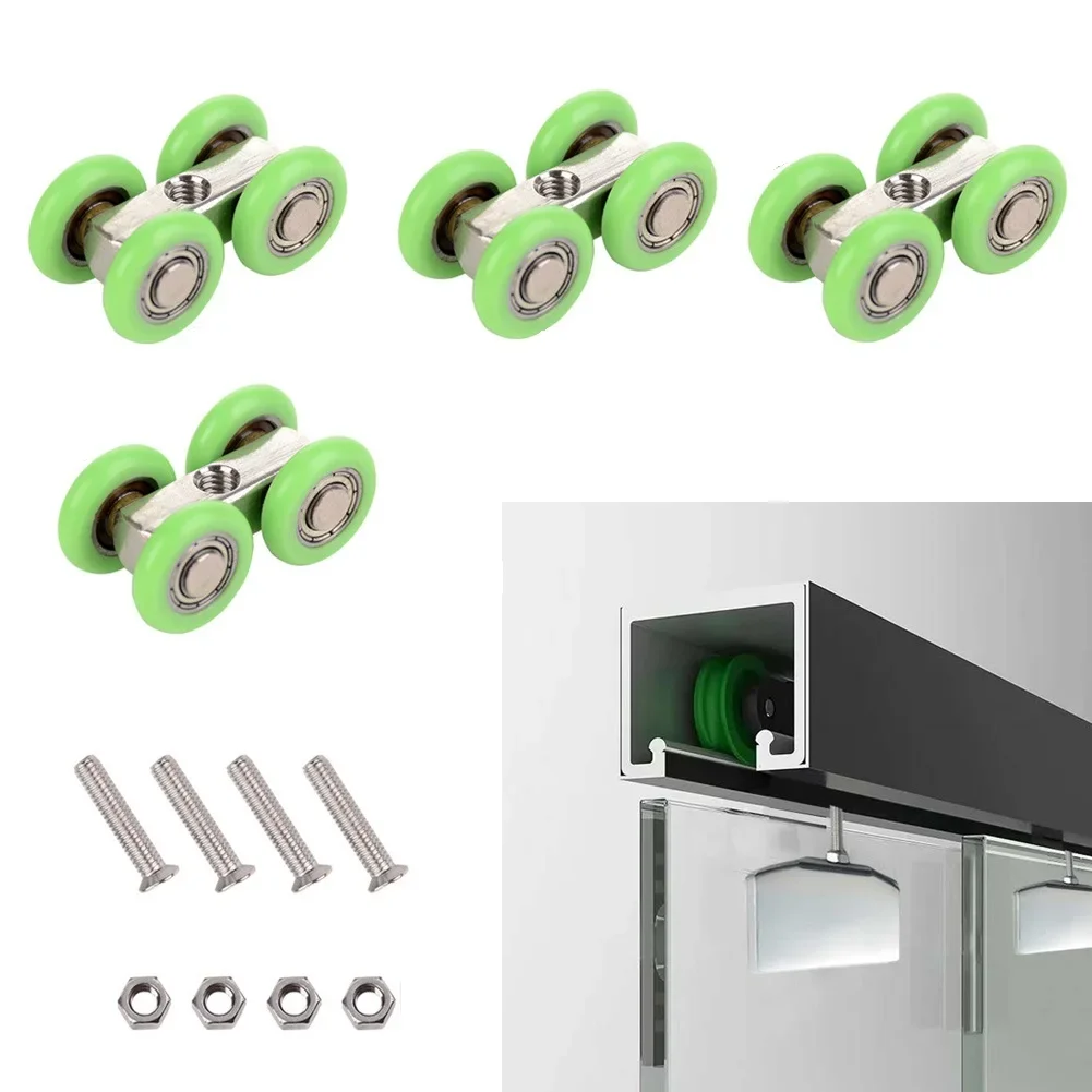 عجلة باب الدش سهلة التركيب، عجلة غرفة الاستحمام الفضية، تصميم سهل الاستخدام، ميزات قابلة للتعديل #3