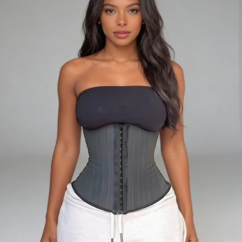 

Женский корректирующий пояс-корсет с 25 стальными косточками, латексный утягивающий пояс для талии, корректирующее белье для похудения живота