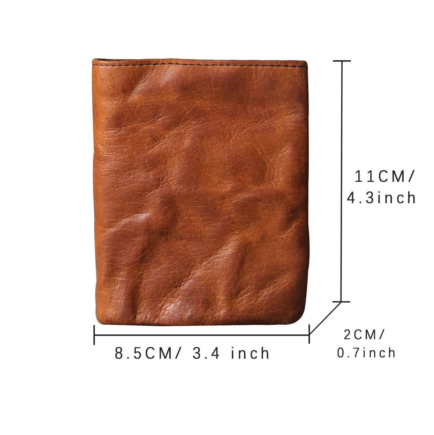 S.WORKER Vollnarbiges Rindsleder-Portemonnaie Vintage Slim Bifold Geldbörse für Herren Business – Detail 3