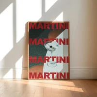 Modern Retro Martini Cocktail Alcohol Minimalist Wall Art Canvas Trendy Painting Posters For Living Room Home Decor 3