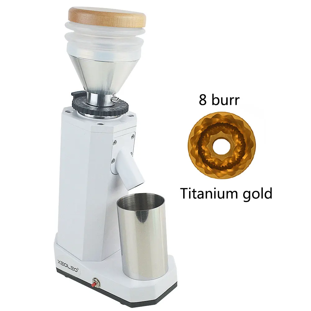 XEOLEO Electric Coffee Grinder 40mm Titanium Burr Metal Bean Hopper Exquisite Small Espresso Coffee Grinder Machin Espresso