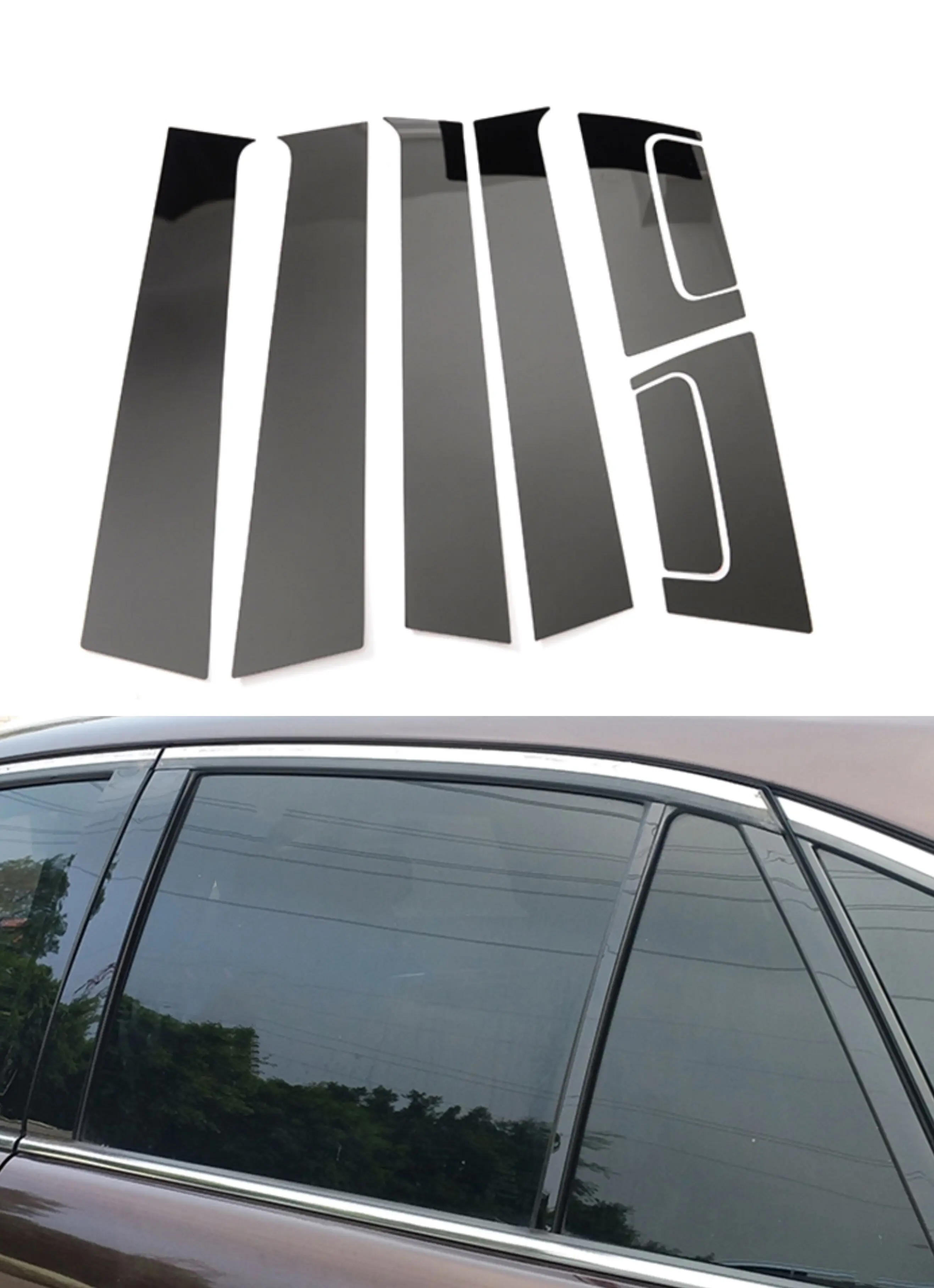 

8Pcs Car Door Trim Pillar Post for Honda HRV 2015 2016 2017 2018 2019 2020 2021 Cover Kits Stickers Window Decoration