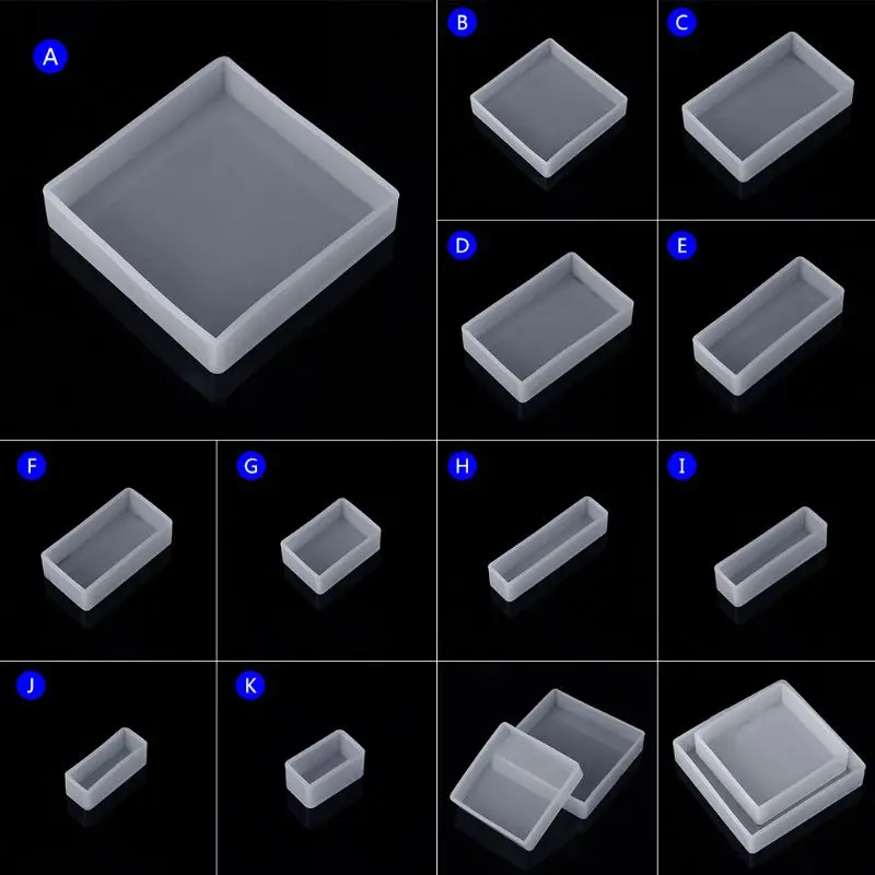 Y1UB Square Rectangle Silicone Mold Exopy Resin DIY Crafts Decoration for Handmade Jewelry Dried Flower Ornament