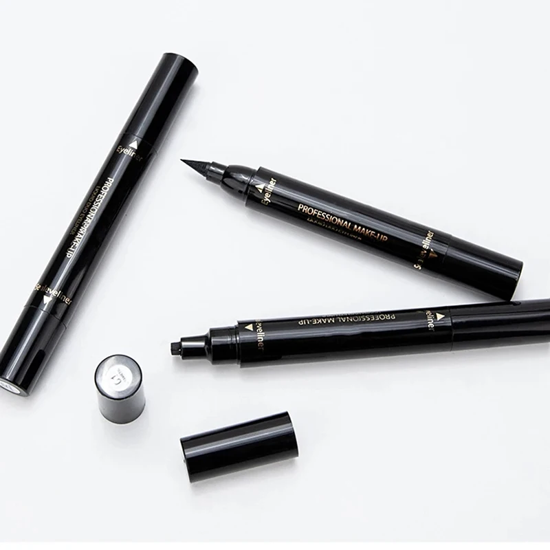 Lápiz Delineador de ojos líquido 2 en 1, resistente al agua, doble cabezal, secado rápido, herramienta de maquillaje de larga duración para mujer