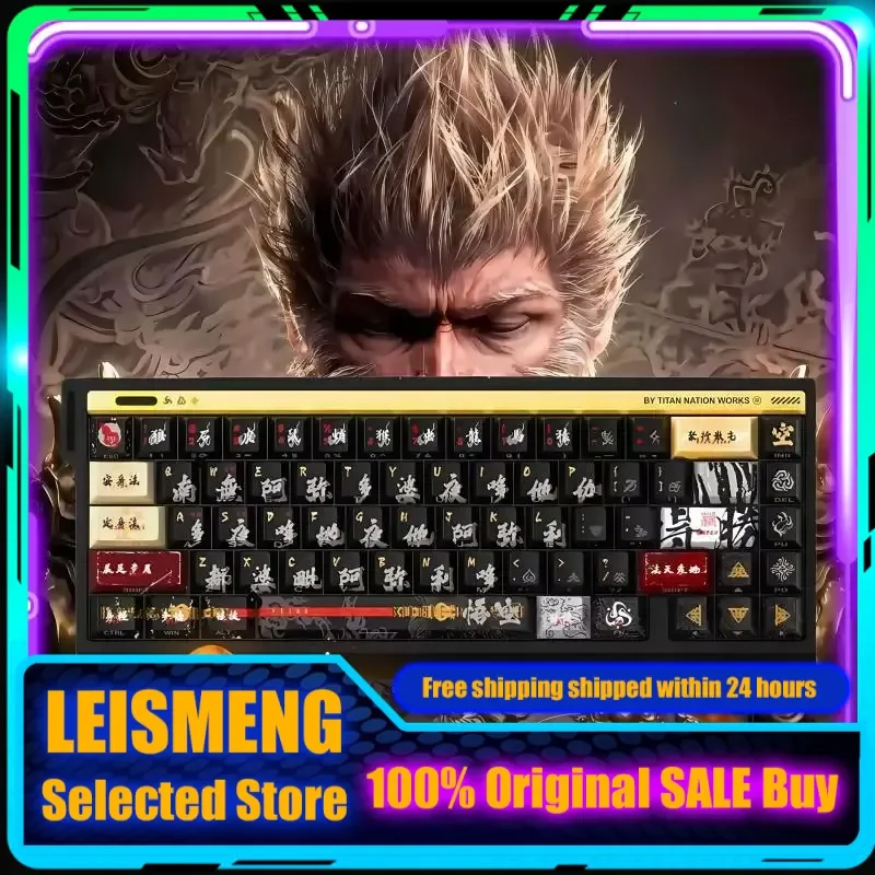 

Black Myth Wukong Keycap for Mechanical Keyboard Cherry PBT Custom Side Engraved Translucent PC Gaming Keyboard Accessory