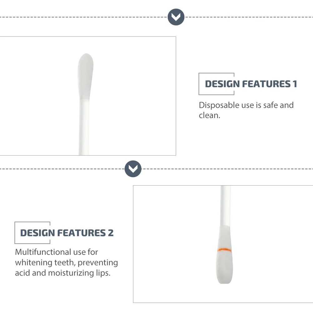 

100Pcs Vitamin E Stick Lip Moisturizing Swabs Disposable Break Off Oral Care Tooth Acid Proofing Cotton Supply