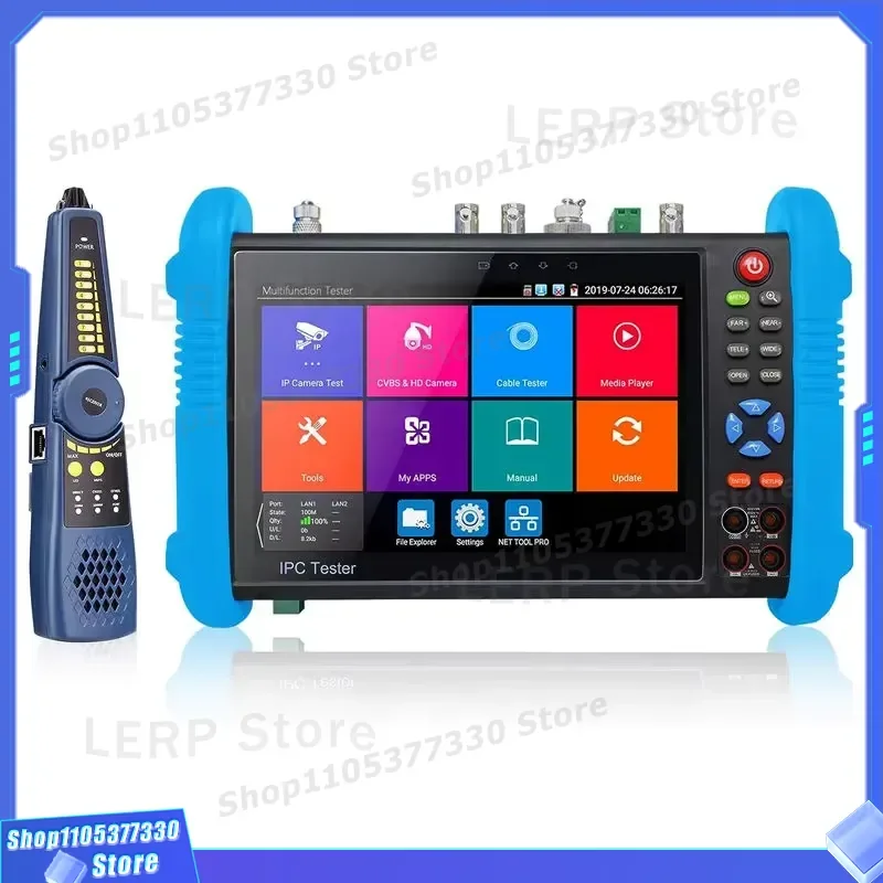 Newest 4K Security Camera IPC Tester Full Function 8MP Analog TVI CVI AHD CVBS Network Cable Test TDR Break Point Fiber