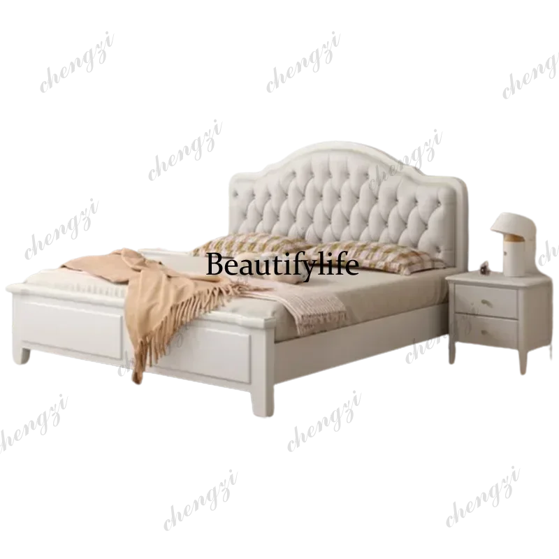 M138 Wood Modern Bed Frame Waterproof Large Headboards Bases Double Bed Frames Full Size Camas Matrimoniales Furniture
