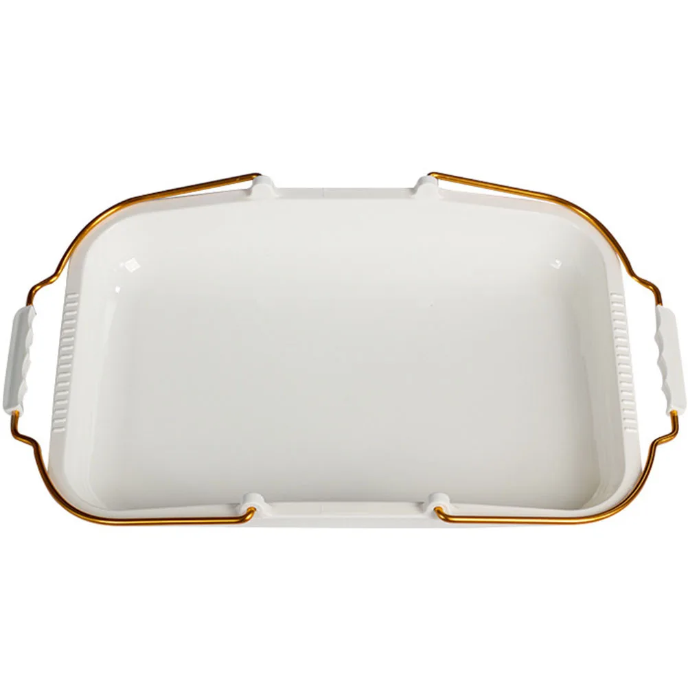 

Rectangular Bread With Handle Simple Food Storage Plate Multi-Function Serving Tray For Cake Fruit Snacks Dessert Baking Supply