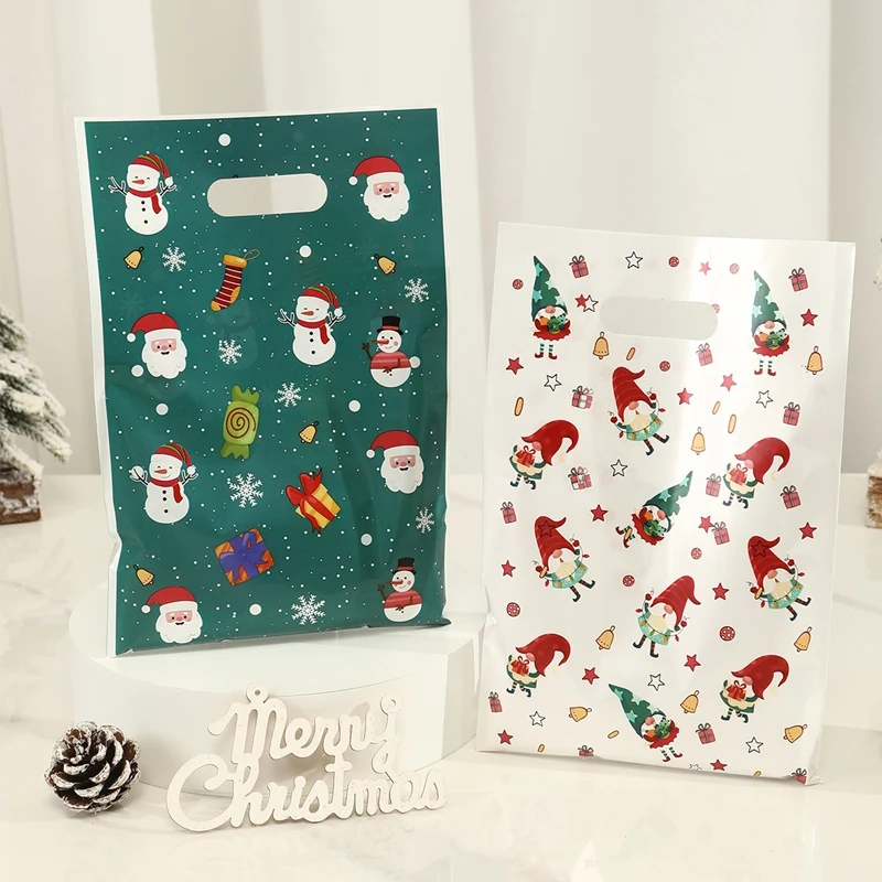 10/20/50 Stück Weihnachtsgeschenktüten 4-Farben-Design Schneemann Süßigkeiten-Partygeschenke für Frohes Neues Jahr 2027 Süßigkeiten-Snack-Verpackungsbeutel – Detail 3