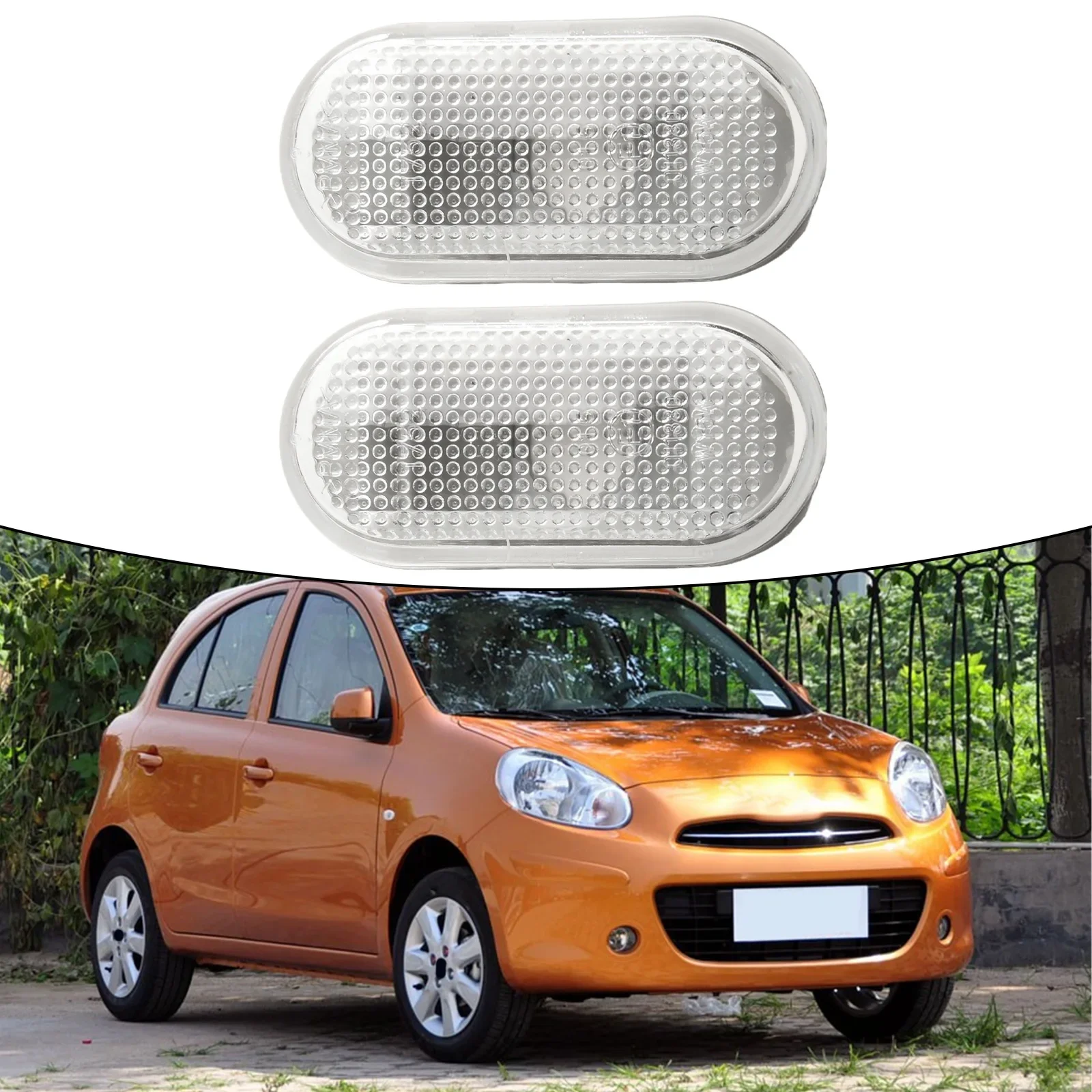 For Nissan March Micra 2002-10 LED Turn Signal LED Side Repeater Car Turn Signal Replacement Perfect Fit Reliable