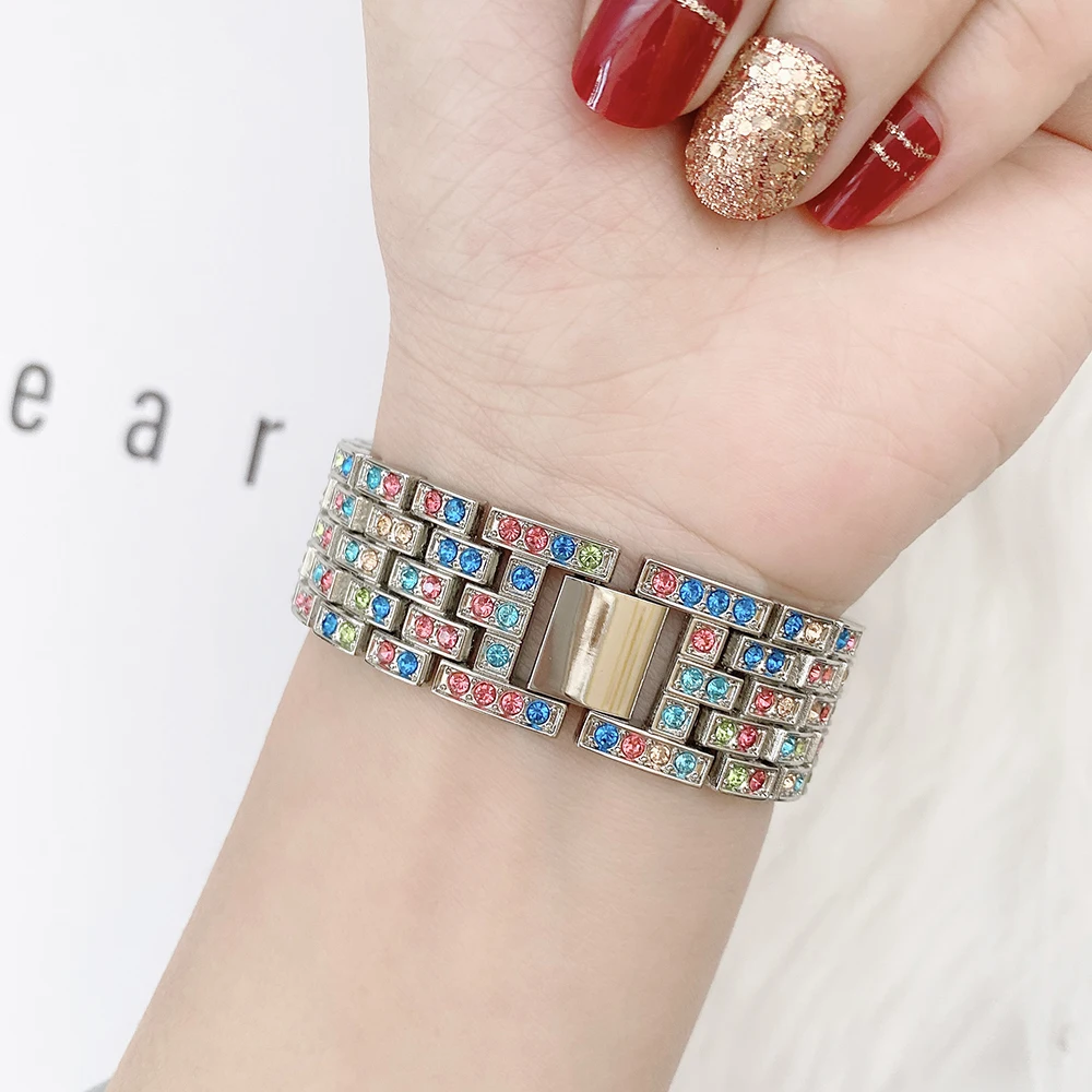 Apple Watch用メタルダイヤモンドストラップ,ステンレススチール製ブレスレット,ウルトラ,8,7,6,5,4,3 se,45mm,44mm,42mm,41mm,40mm,49mm