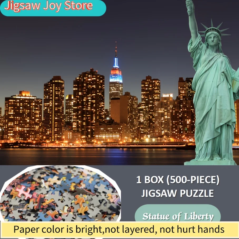 

1 Box () Statue of Liberty Puzzle for Adults - Challenging Pieces with & Scratch-Resistant Portable Pieces, Iconic Landmark f