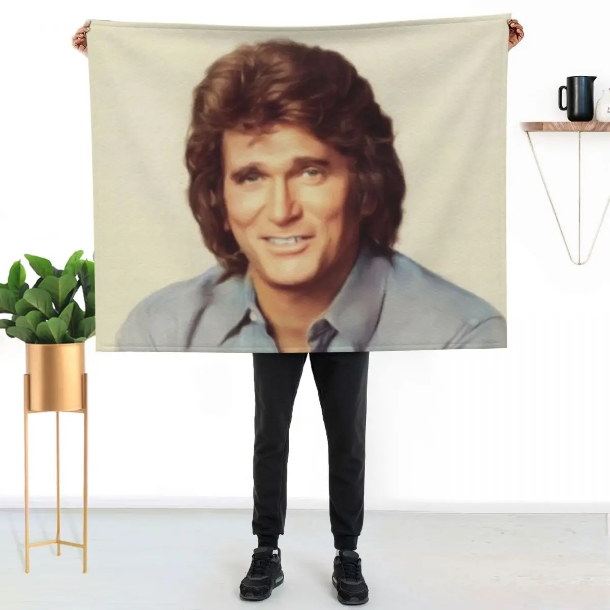 Michael Landon, Actor Throw Blanket Flannels Personalized Gift Soft Travel anime wednesday Blankets