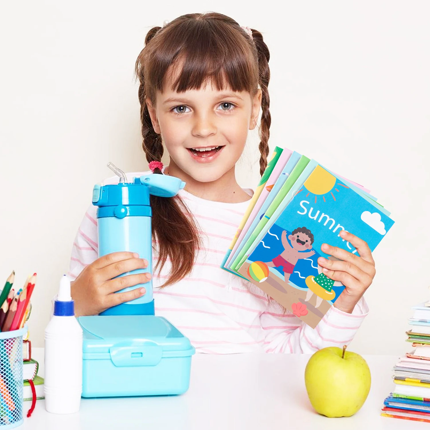 24 قطعة كتب تلوين الصيف DIY بها بنفسك كتاب فني صفحات الشاطئ الصيفية لتلوين تصاميم متنوعة النشاط الفني التعليم المبكر هدية عيد ميلاد #6