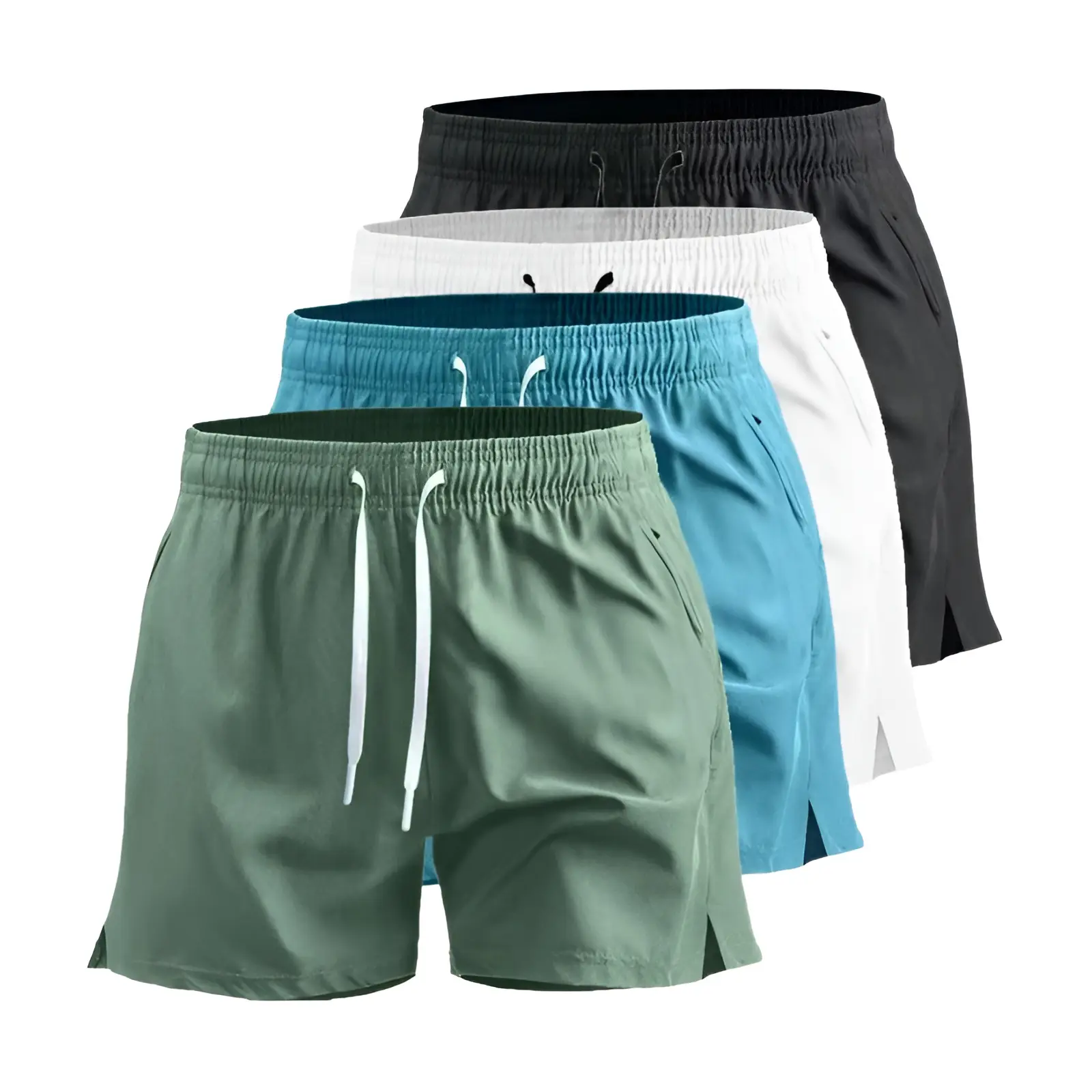 Shorts esportivos masculinos de verão, shorts atléticos de secagem rápida, leves, para corrida, com bolsos, academia, praia