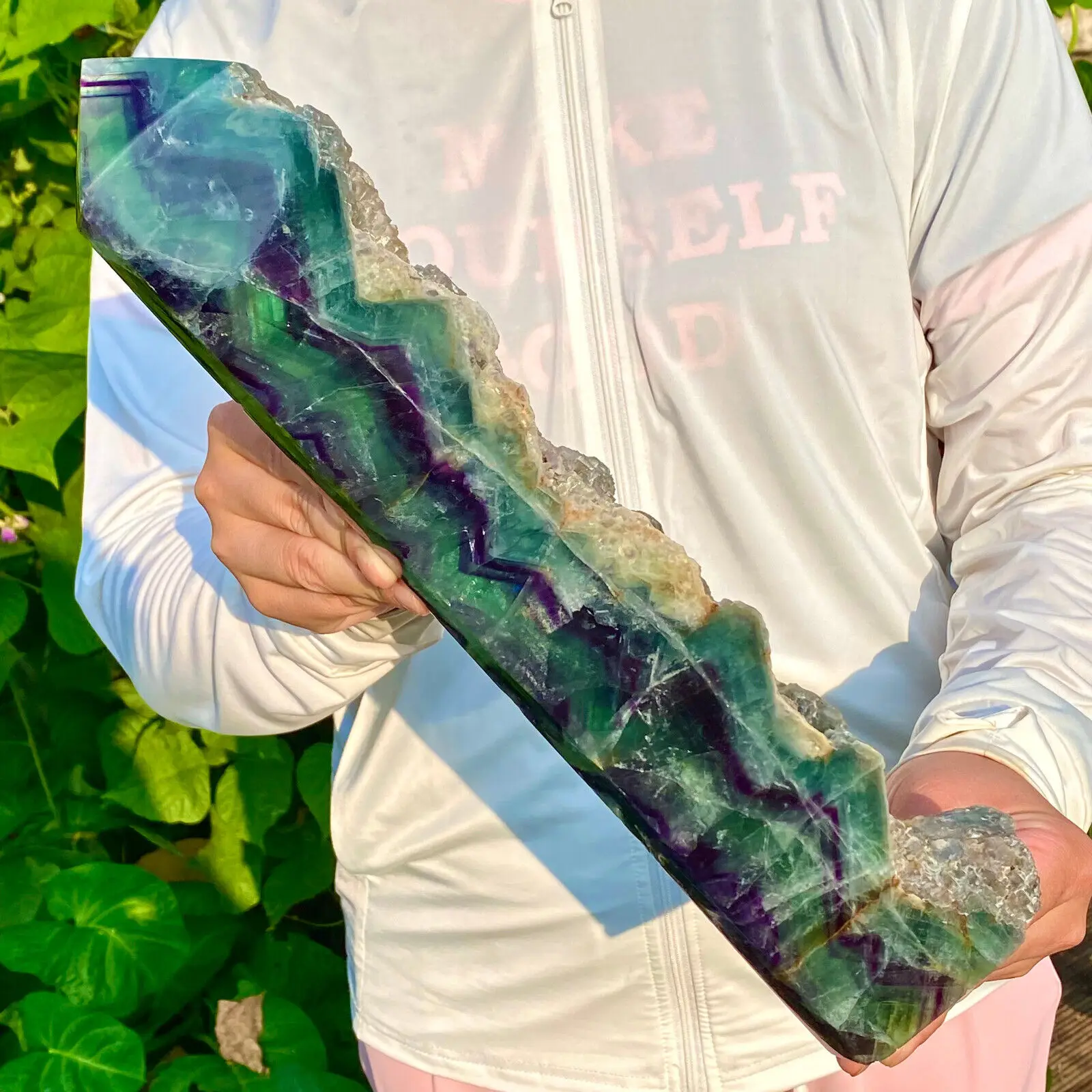 Natural Fluorite Obelisk Quartz Crystal Healing Reiki Wand Tower Point