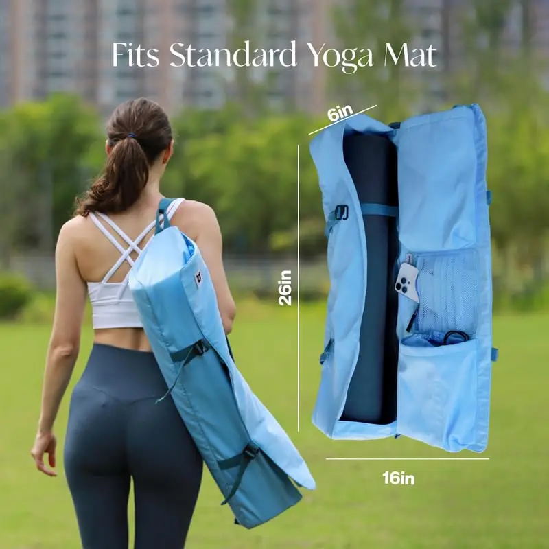 Bolsa para esterilla de yoga con correa ajustable y bolsillos - imagen 4