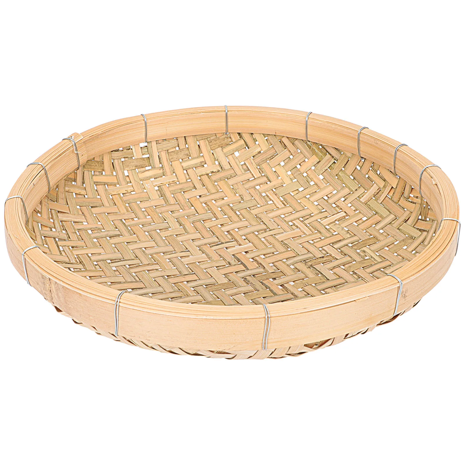 

Bamboo Storage Basket Handmade Vegetable Baskets Drying Woven Tray Sieve Fruit Bowl Kitchen Tool Rice Sifter Drainage Hamper