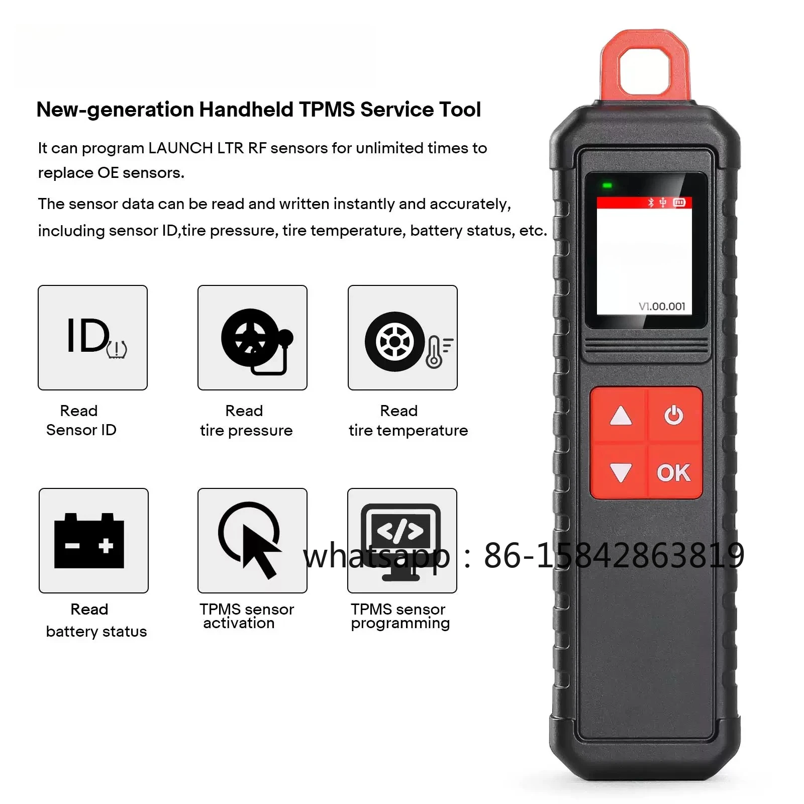 I-TPMS Tire Pressure Detector Handheld Tire Pressure Detector Supports All 315/433MHz