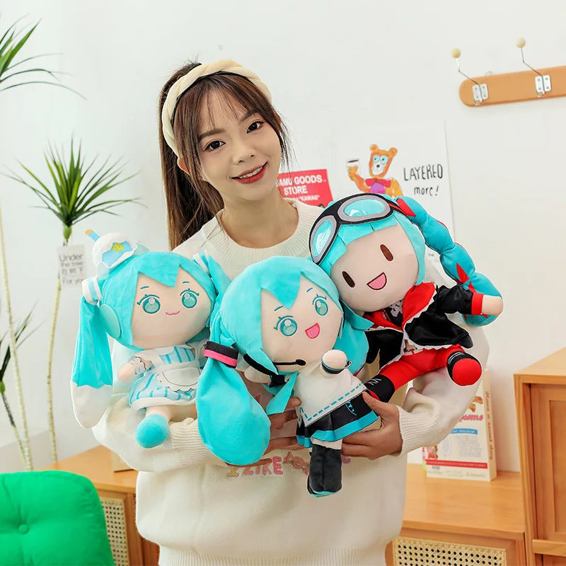 

Hatsune Miku Magical Mirai Plush Toy with Cute Goggles Braided Hair Soft Stuffed Doll for Anime Fans Home Decor Birthday Gift