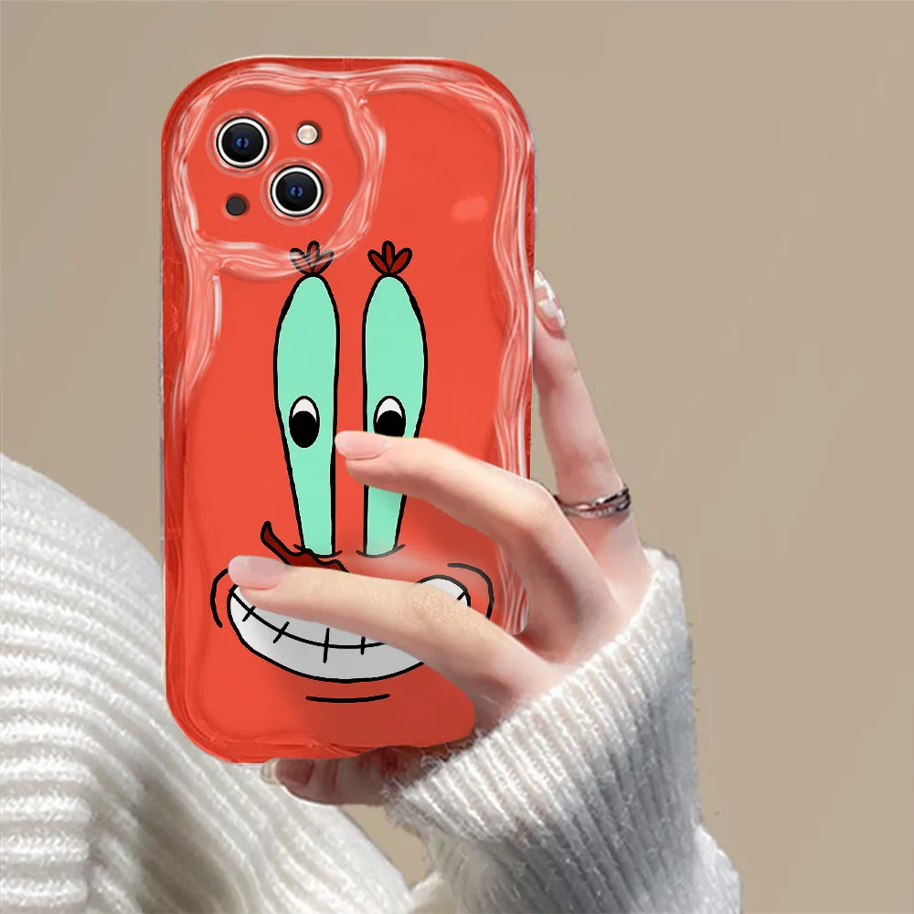Süße S-SpongeBobs 3D Wave Hülle für IPhone 16 15 14 13 12 11 Pro Max Mini X XR XSMAX 8 7 6S Plus weiche Silikonhülle – Detail 5