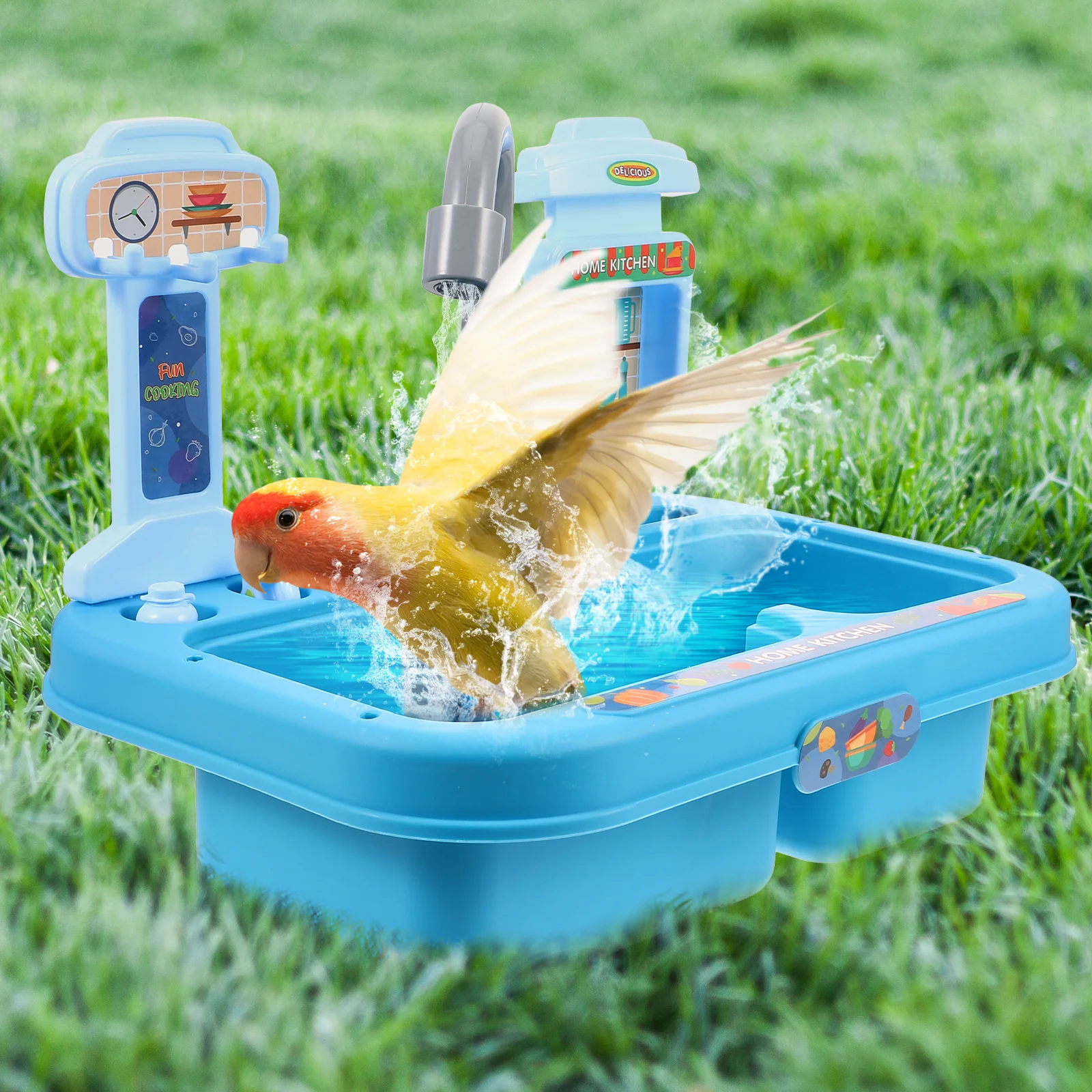 

Indoor Parrot Bath Tub Practical Bird Bathtub Plastic Material Safe for Birds Cage Accessory Bird Bath for Cage