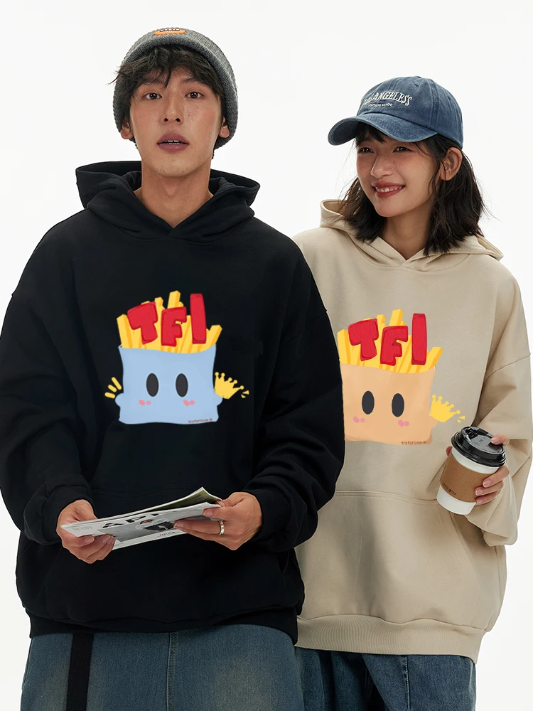 

TFI Cute Fries Couple Hoodies 2024 New Oversize Hooded Sweatshirts Casual loose clothes