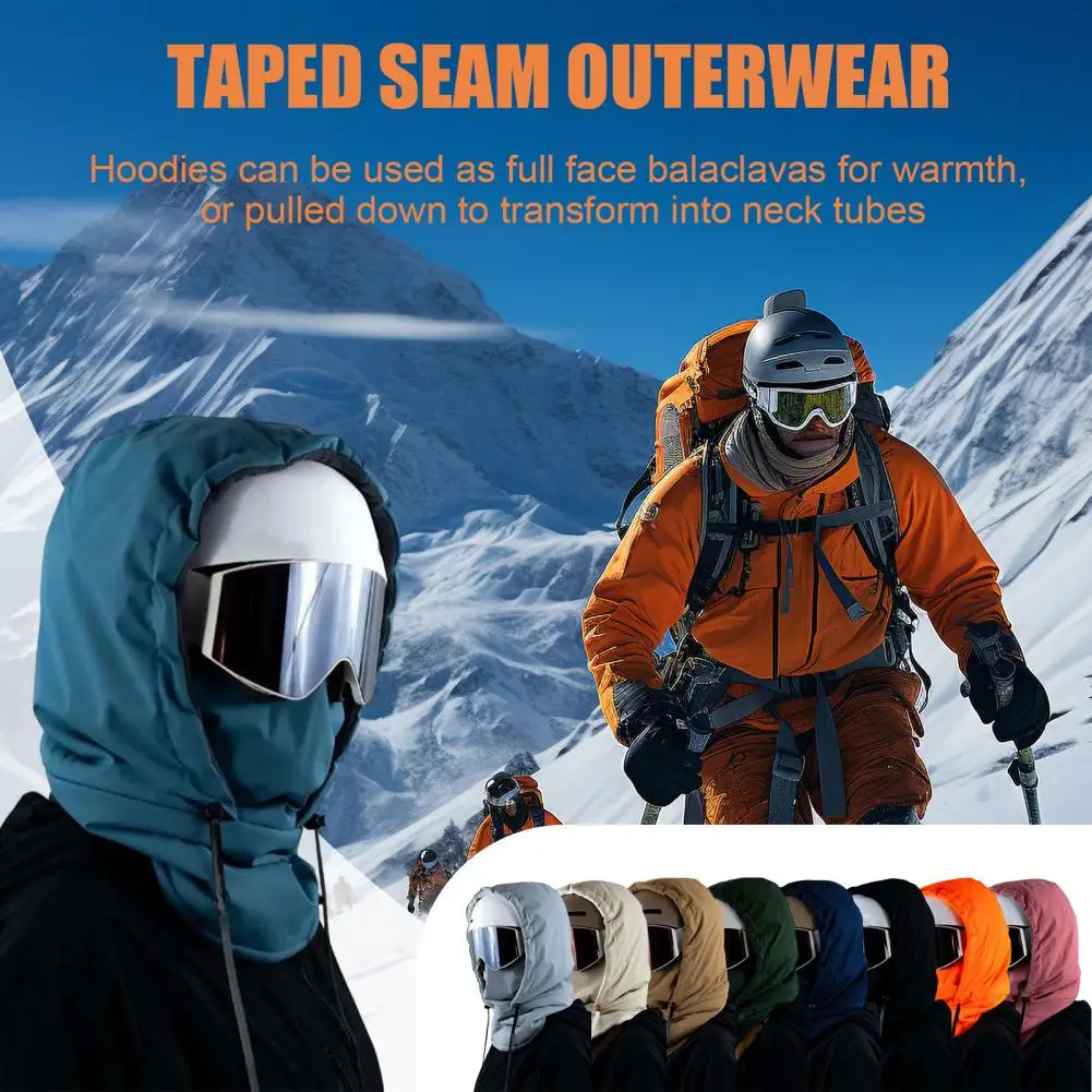 Waterproof Fleece Lined Riding Headgear With Goggles 3-in-1 Full Cover Ski Hood Cycling Skiing Windproof Warm Headgear Unisex