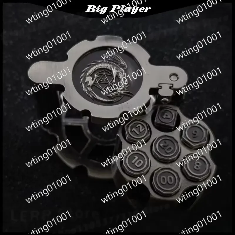 for New Metal Revolver Dice Set 7-piece Board Game Accessories High Quality Alloy Rolling Cubes for Tabletop RPG Party