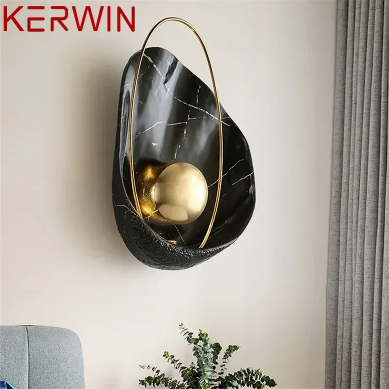 KERWIN Nordic Creative Wall Light Sconces Modern LED Lamp Pearl Shade Fixtures for Home Living Room