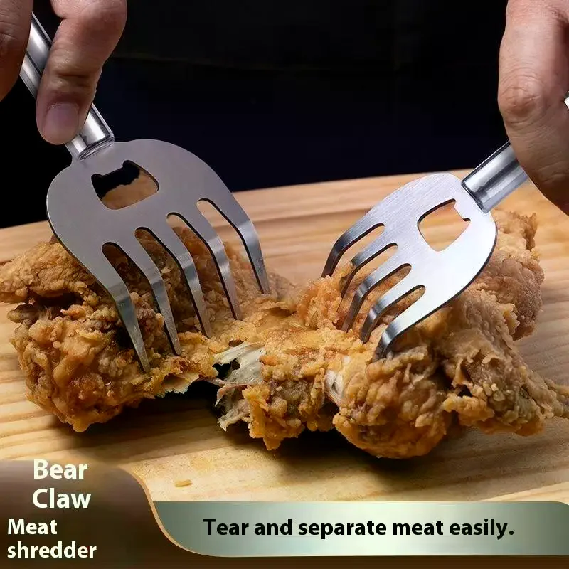 

Stainless Steel Chopping Claws Ergonomic Food Shredding Fork Insulated Kitchen Tools Easily Chop Chicken And Beef For Grilling