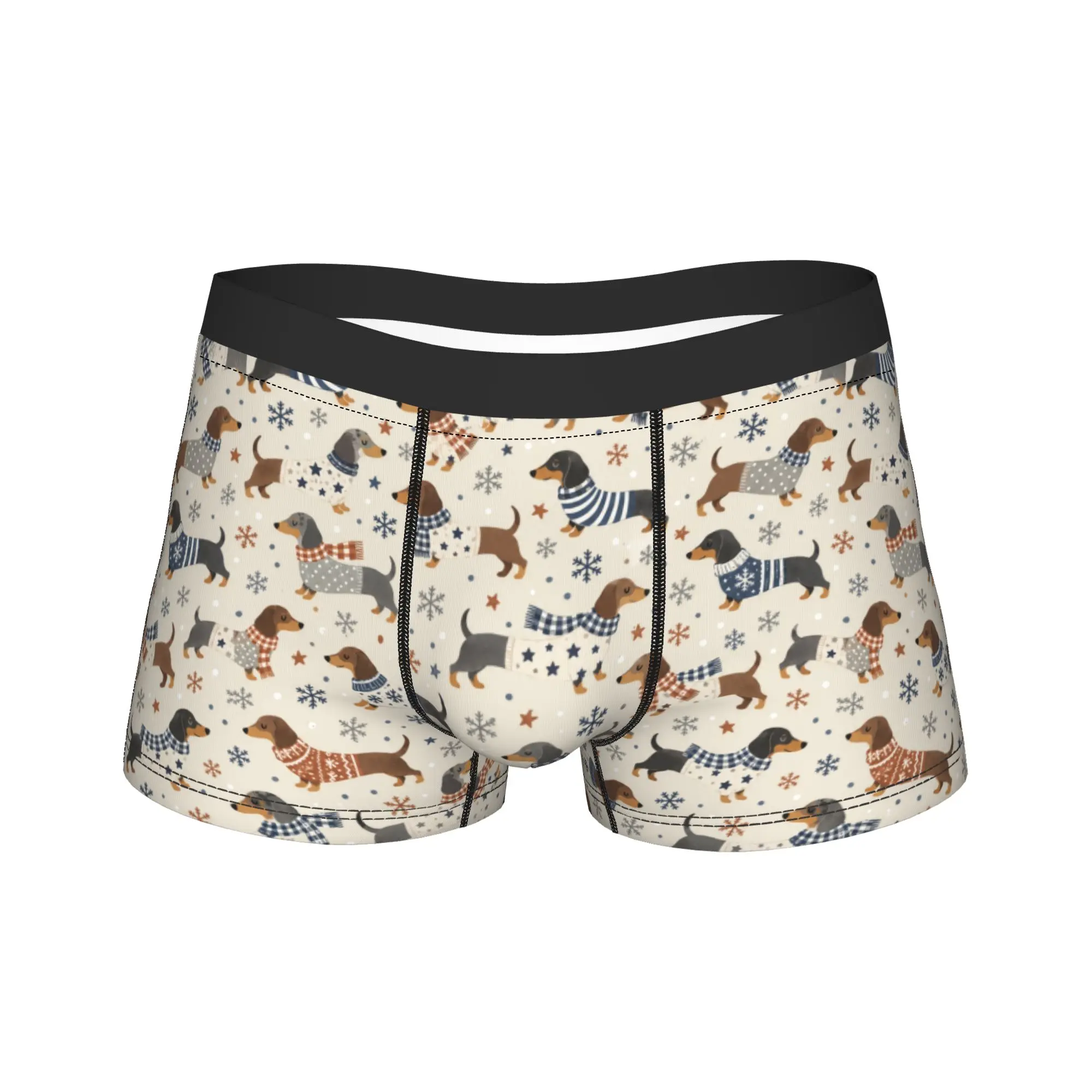 Calzoncillos con estampado de huellas de pata y hueso de perro Dachshund, calzoncillos cortos para hombre, calzoncillos tipo bóxer originales, calzoncillos personalizados de talla grande.