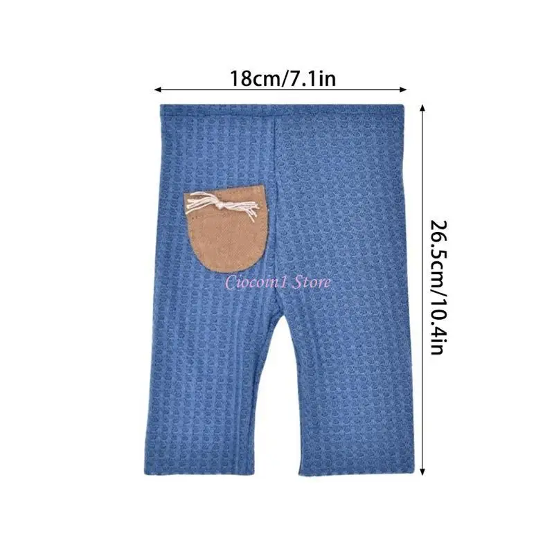 Y1UB Conjunto chapéu e calças com marca nascença, conjunto com calças e chapéu cauda longa, roupa para recém-nascidos,