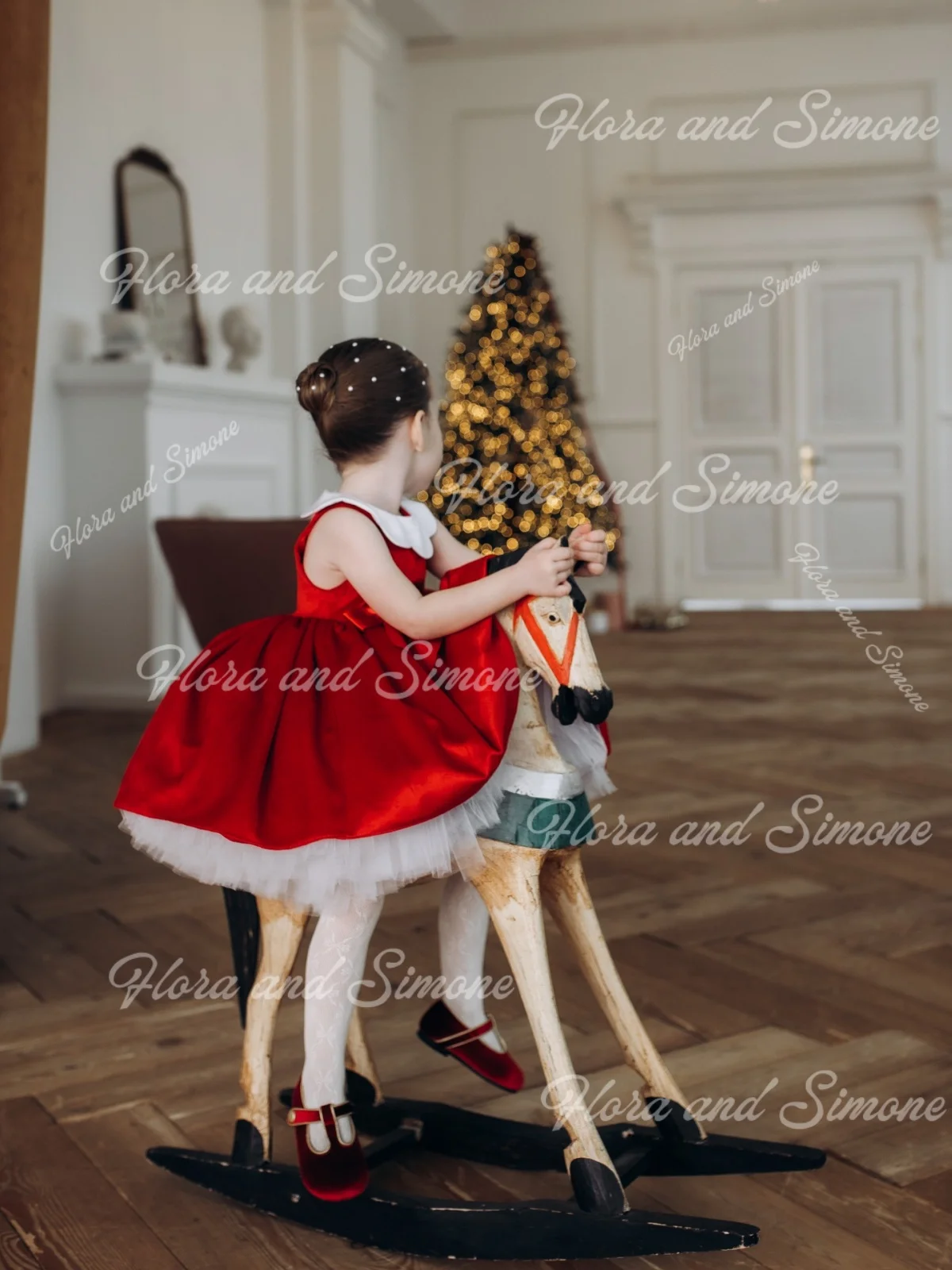Miniskirt con lazo de terciopelo rojo personalizado, vestido de niña de flores para celebración navideña, recuerdos formales, ceremonias de boda, cumpleaños