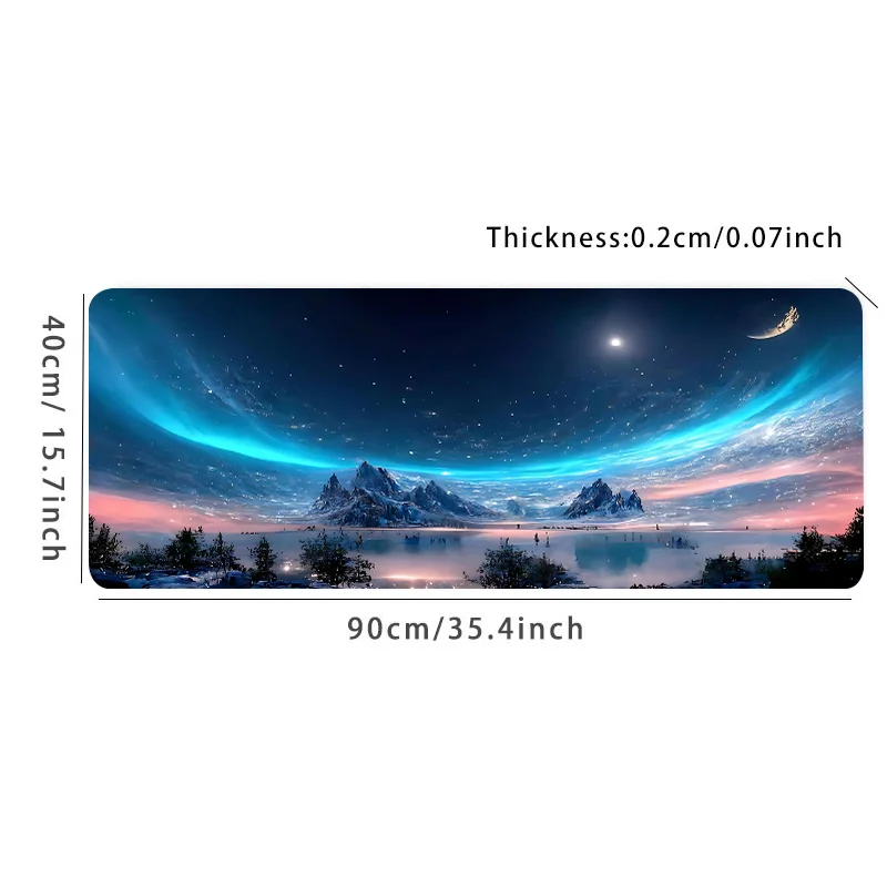 Blue Starry Sky Large Game Mouse Pad Computer HD Desk Mat Keyboard Pad Natural Rubber Non-Slip Mousepad Gift for Friends
