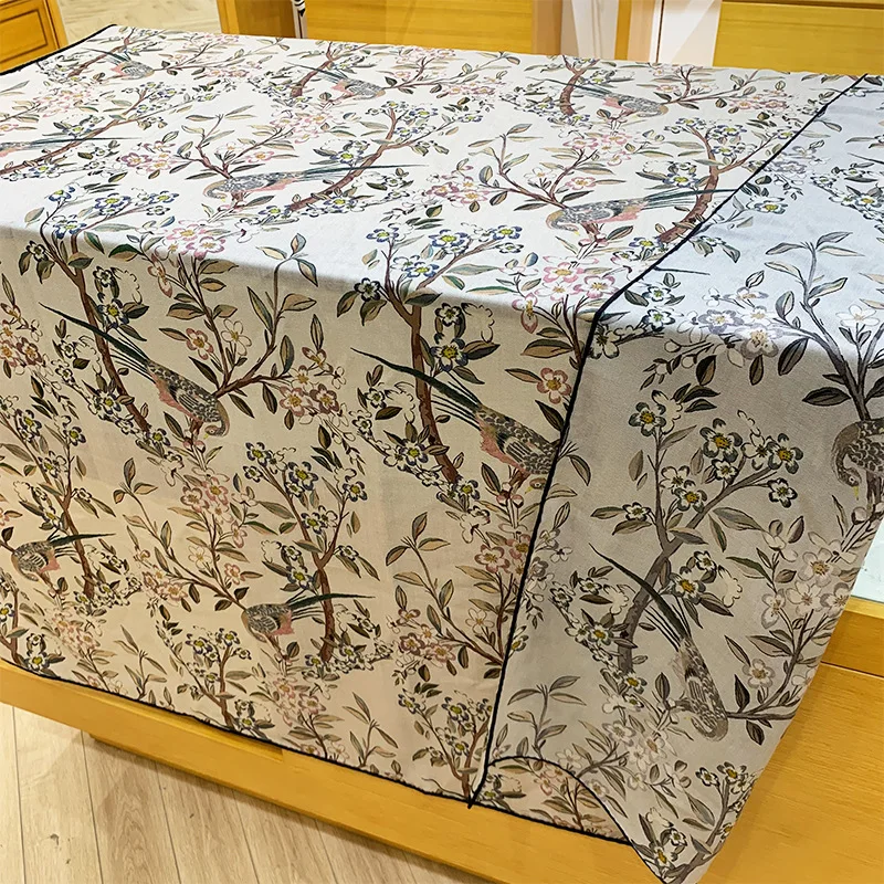 High-end Elegant Women's Exquisite Fresh Floral Double-sided Print Quality Silk Wool Hand-rolled Edge Large Square Scarf Shawl