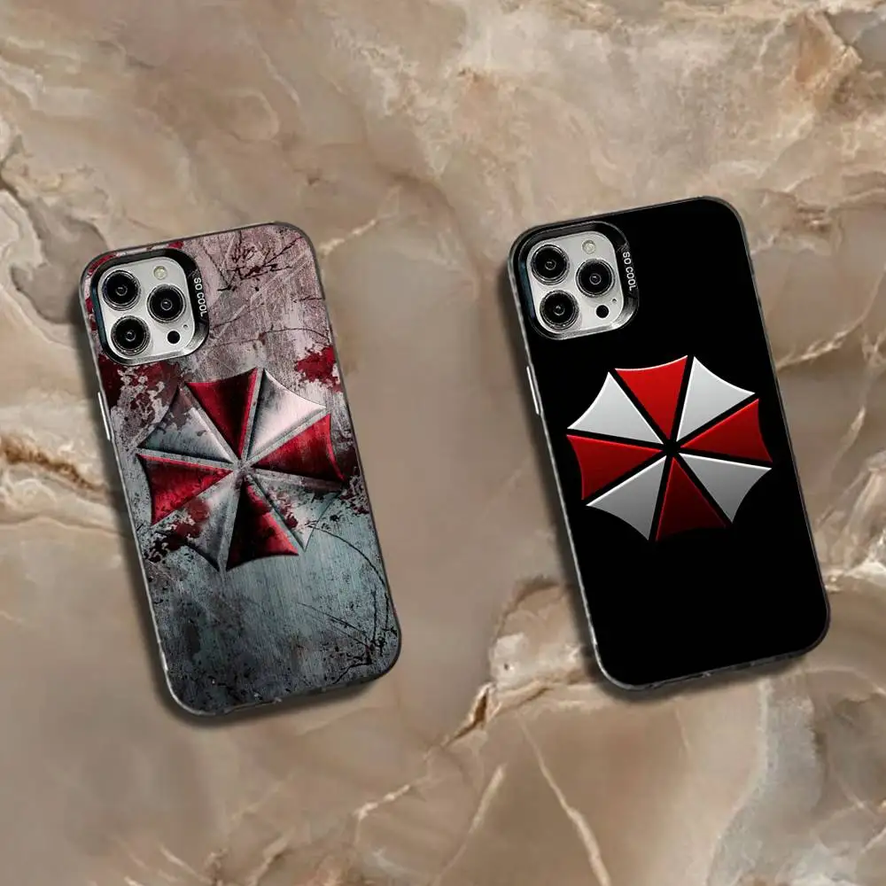 حافظة هاتف U-Umbrella C-Corporation لهاتف iPhone 16,15,14,13,12,11,Mini,Pro,SE,MAX غطاء أبيض غير لامع مقاوم للصدمات