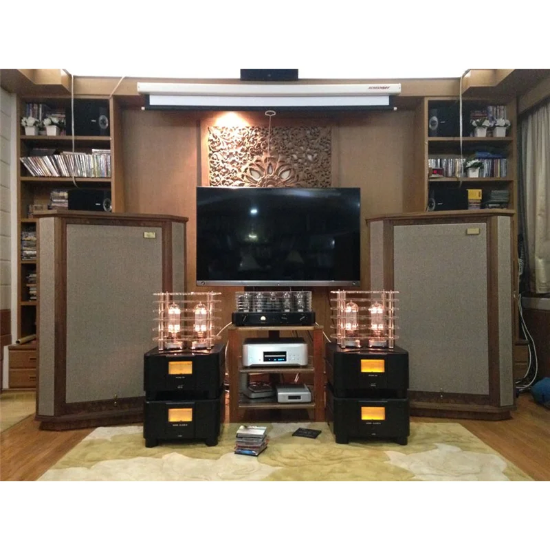 W-001 MEIXING MINGDA MC300-PSE XLR Entrada XLR Saída Flagship Tubo de Vácuo Pré-amplificador Pré-filtro Música Completa 300BN * 4 Amplificador de Potência