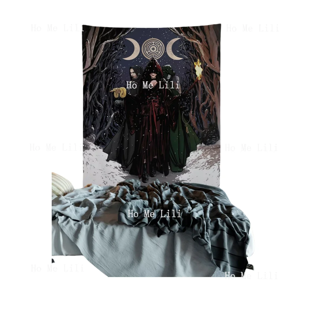 Hecate Holiday Tapestry Triple Goddess Original Wiccan Gothic Art