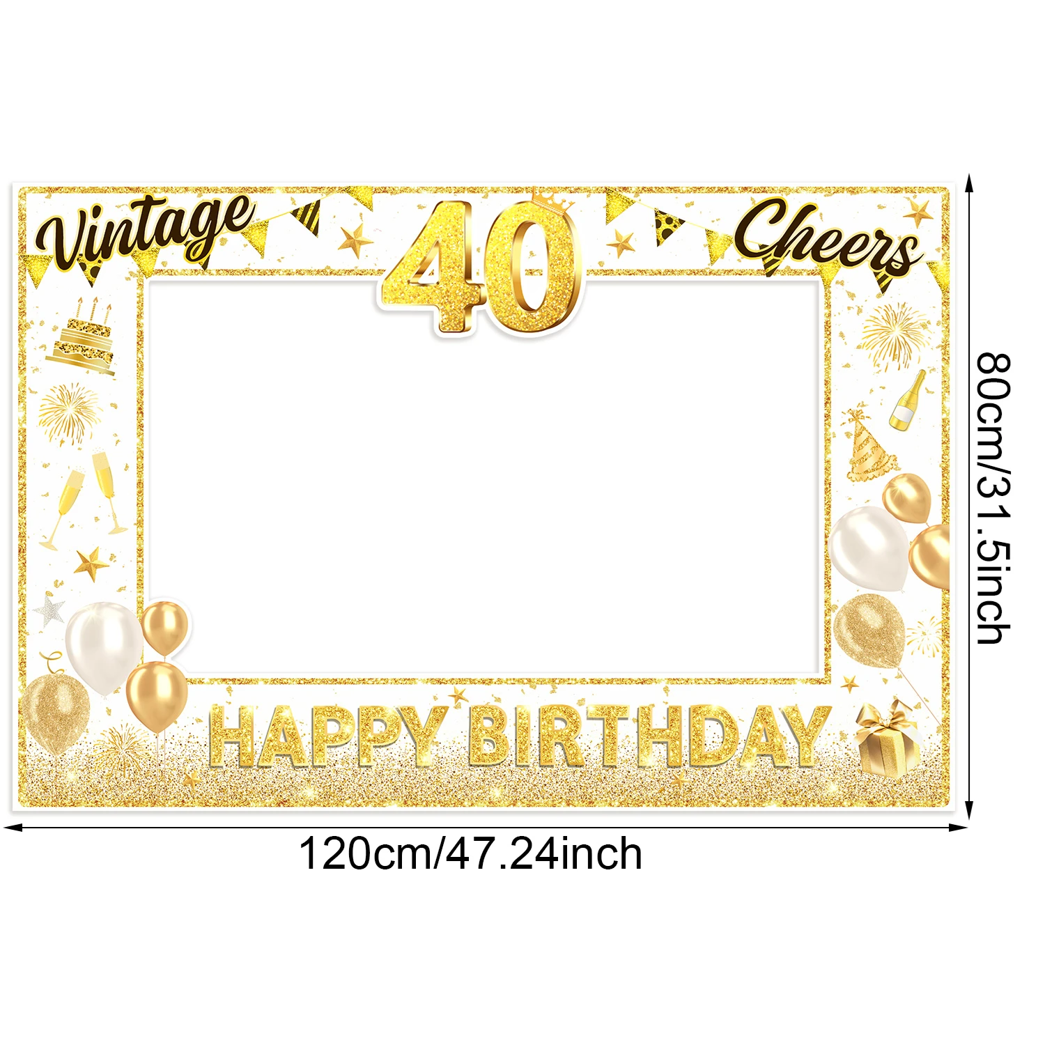 Goldene Jubiläumsfeier Foto-Requisiten Hintergrund 30./40./50./60./70. Geburtstag Hochzeitstag Geschenk Dekoration – Detail 6