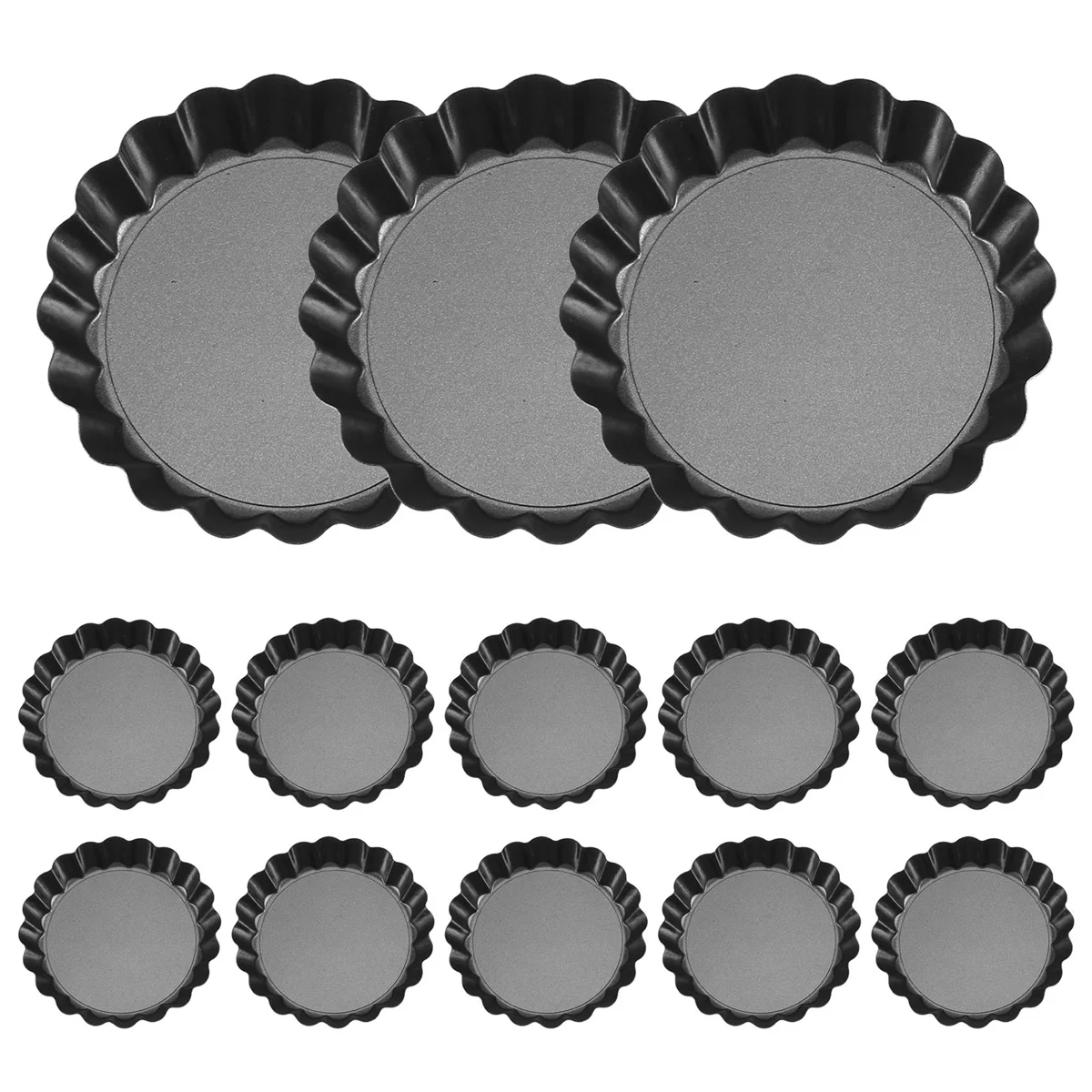 

13 Pcs Egg Tart Molds, 3inch Mini Tart Pans Removable Bottom, Cupcake Cake Muffin Mold Tin Pan Baking Tool