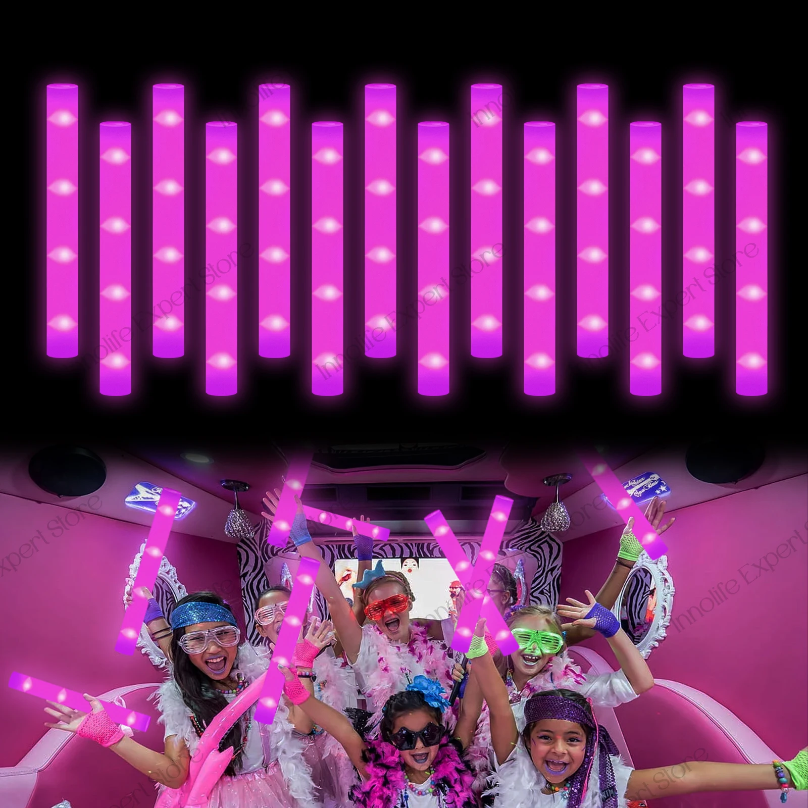 400-30 STKS LED Foam Glow Sticks Glow Party Supply met 3 modi Glow Stick voor bruiloft voor verjaardag Concert Halloween Kerstmis