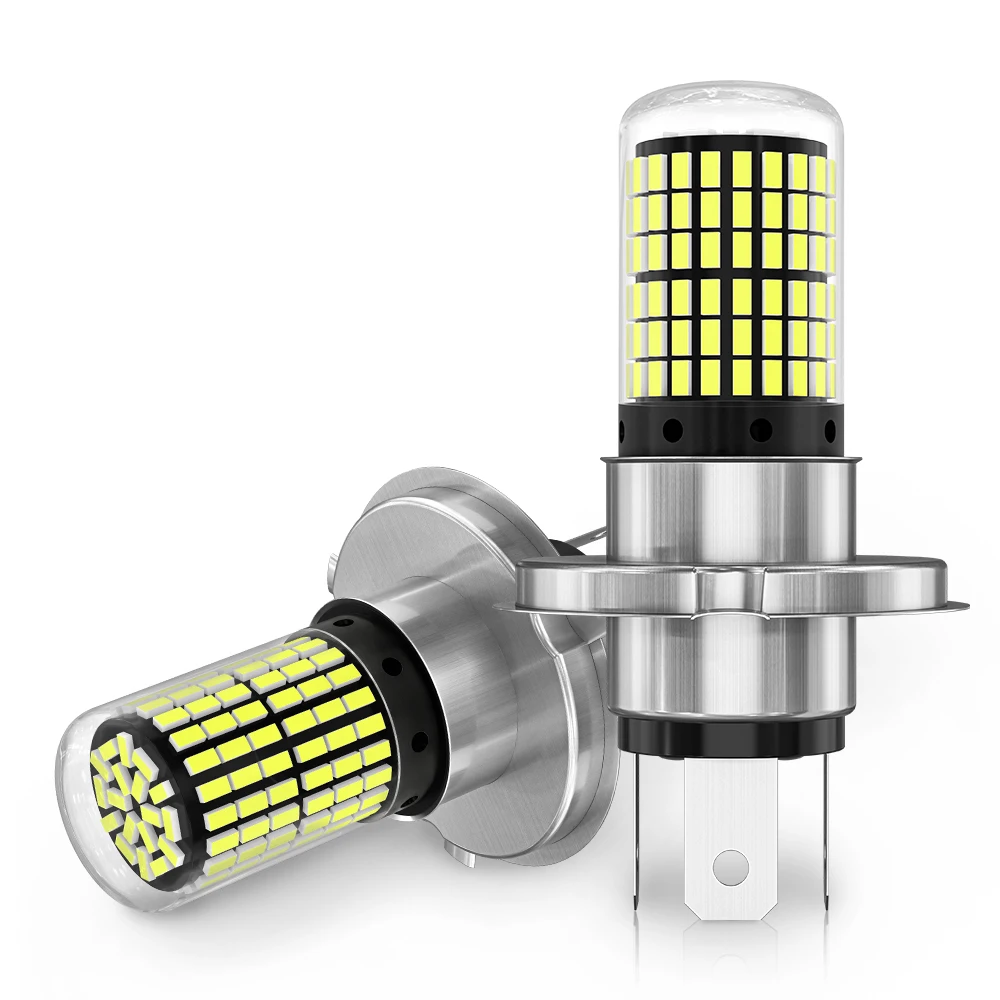 1PC H4 Led Motorcycle Headlight P15D H6 BA20D Led Moto Bulb 144Pcs Chips Lamp Motorcycle Fog Light High Low Beam 12V 6000K White