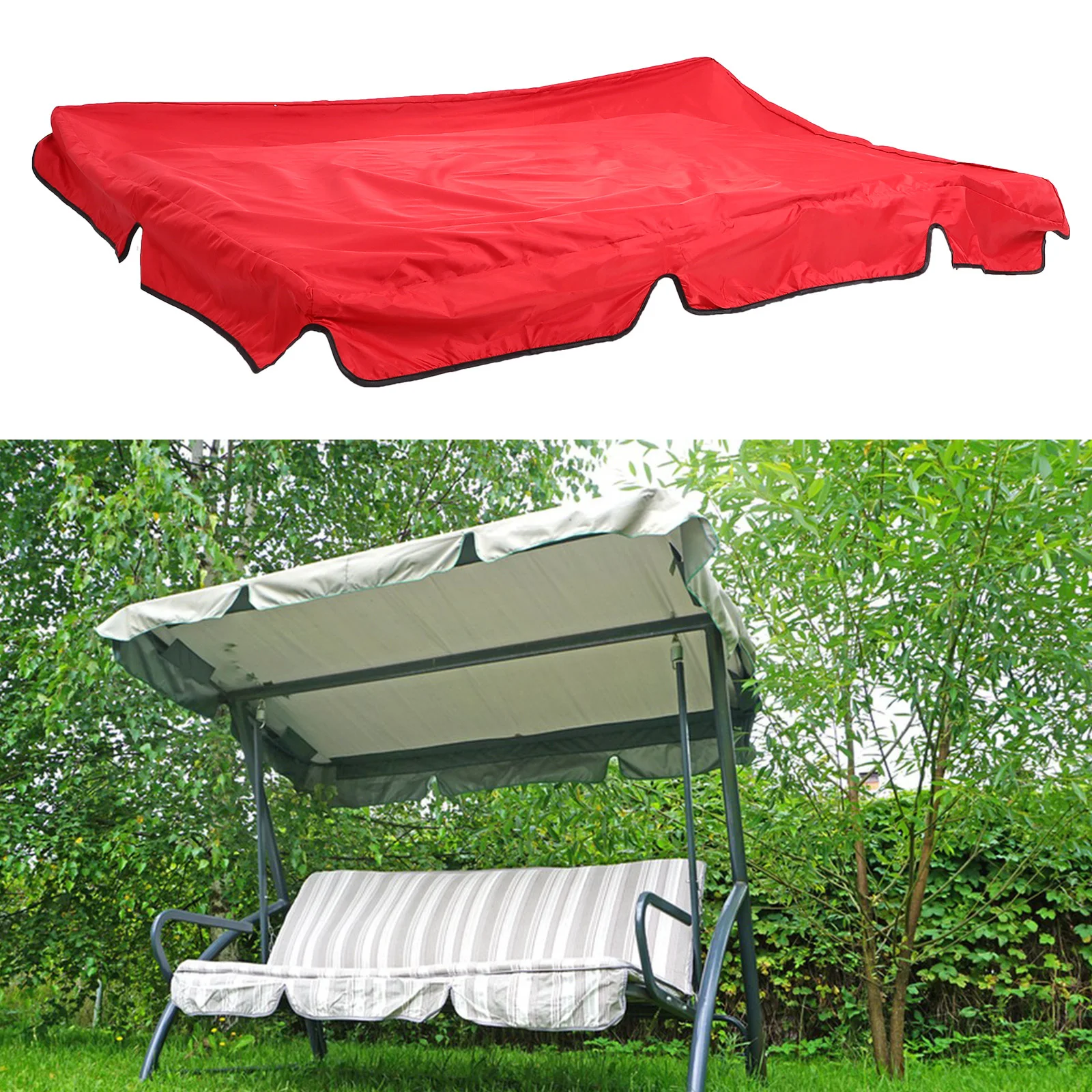Outdoor Patio Swing Chair Canopy Cover Oxford Cloth Replacement Sunproof Swing Cover Rain Resistant Long Lasting