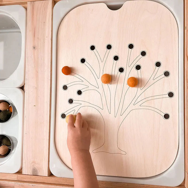 Bandeja sensorial Montessori para niños juego de mesa de madera clasificador de colores Aprendizaje Abierto movimiento fino entrenamiento juguetes