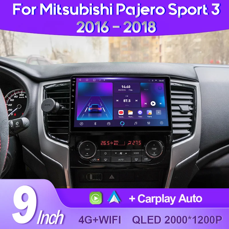 

QSZN для Mitsubishi Pajero Sport 3 2016-2018 2K QLED Android 13 автомобильное радио мультимедийный видеоплеер GPS AI голосовой CarPlay 4G стерео